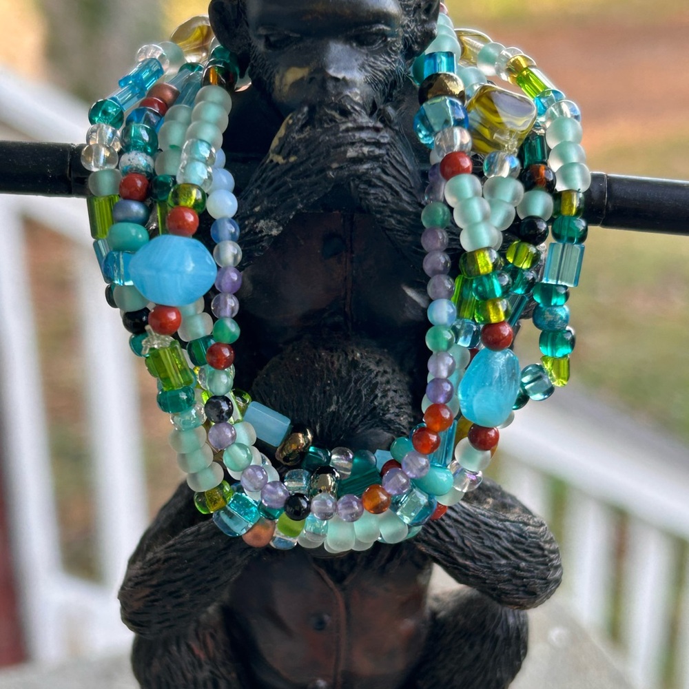 Multicolor Czech Crystal Beaded Necklace